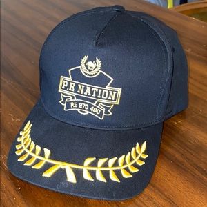 P. E Nation black captain’s snap back ball cap